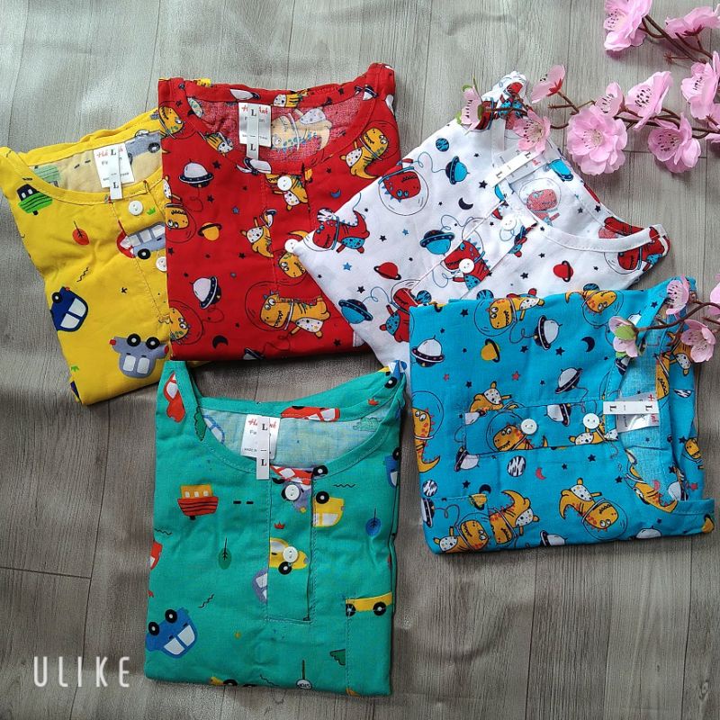 Bộ quần áo tol(lanh) tay ngắn vải công ty Thắng Lợi mềm, mịn,mát,thoáng,ít co rút cho bé trai từ 40_50kg