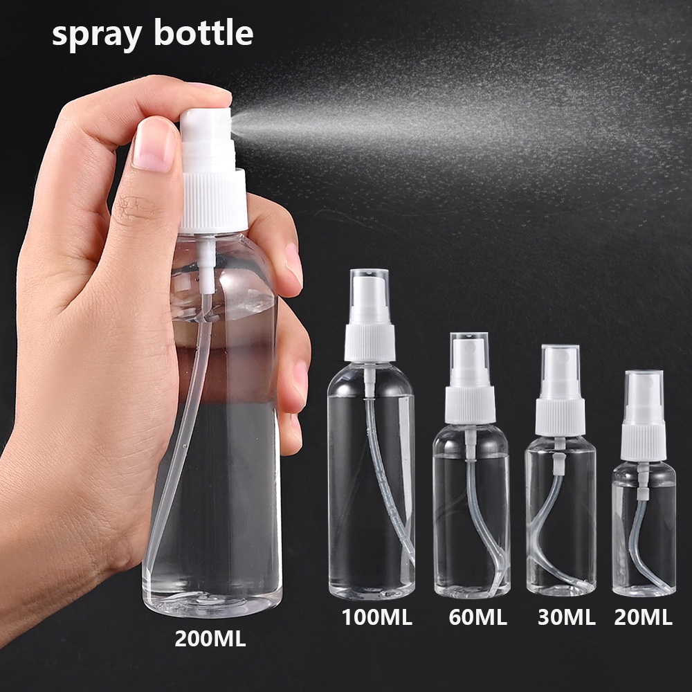 Bình Xịt Nước Hoa Mini Bằng Nhựa Trong Suốt 20/30/50/60/80/100ml/200ML