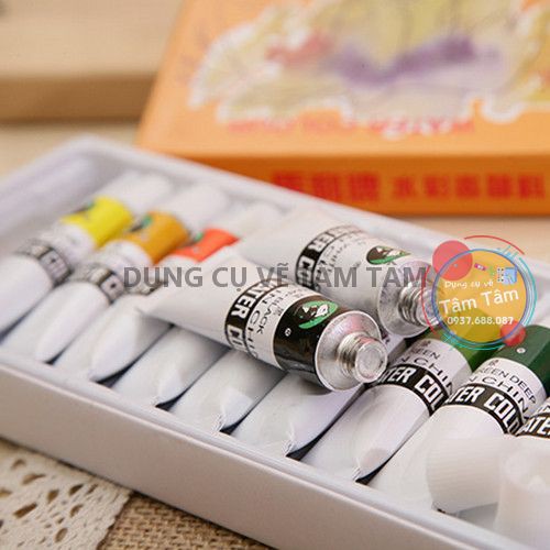[ TÂM TÂM ]-Màu nước Maries hộp 12 màu tuýp 9ml