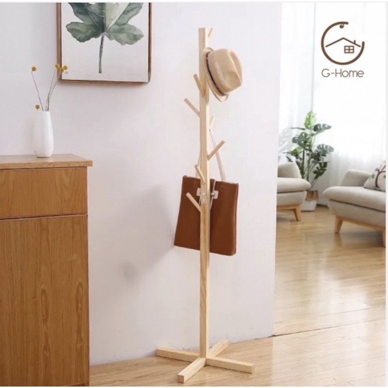 Cây Treo Quần Áo Đứng Gỗ Thông Móc Quần Áo Gỗ Thiết Kế Lắp Ráp Hiện Đại