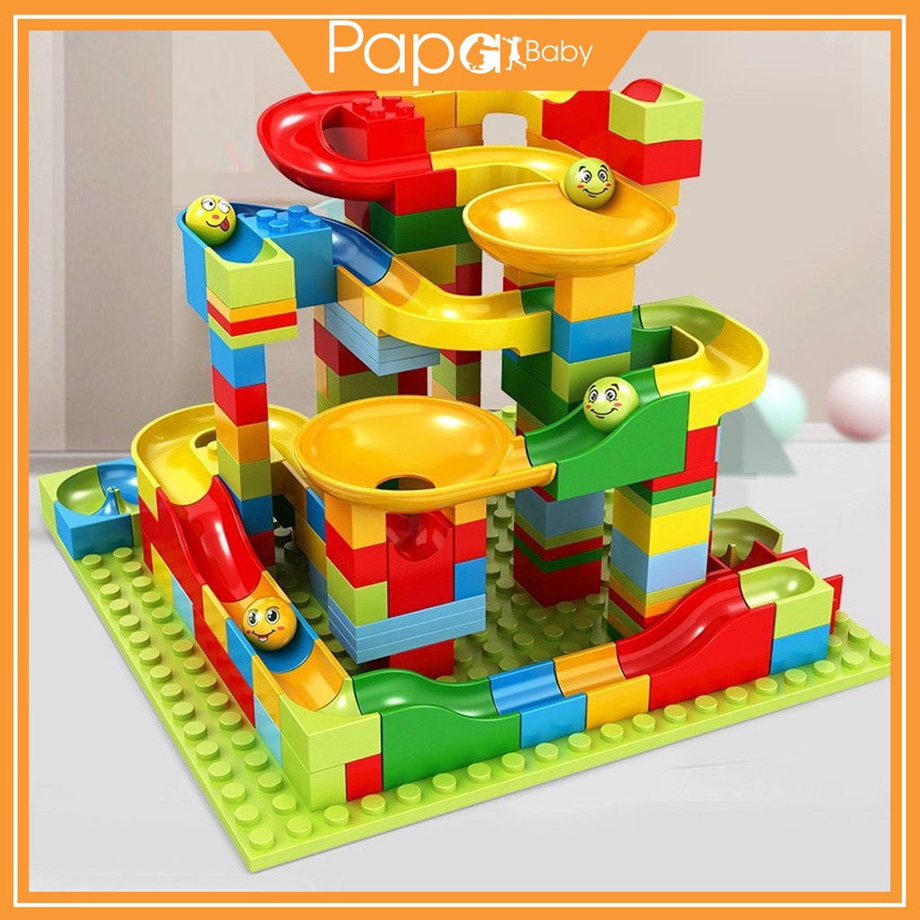 Bộ xếp hình lego cầu trượt thả bi 168 chi tiết, chất liệu nhựa ABS an toàn cho bé, tăng cường khả năng sáng tạo