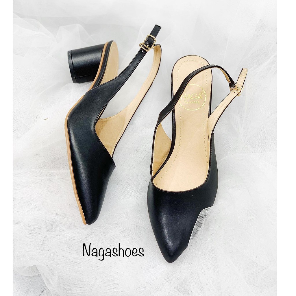 [FORM BÉ- CHỌN LÊN 1 SIZE] GIÀY CAO GÓT NAGASHOES MŨI NHỌN GÓT TRỤ 5P NAC129