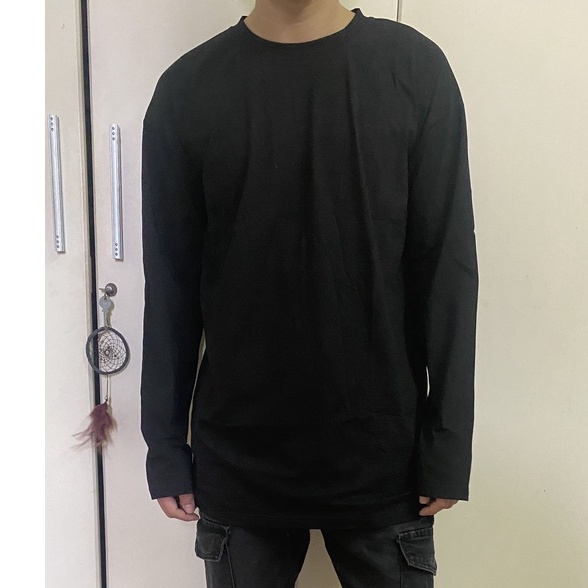 Áo longtee form rộng đen trơn Brocode