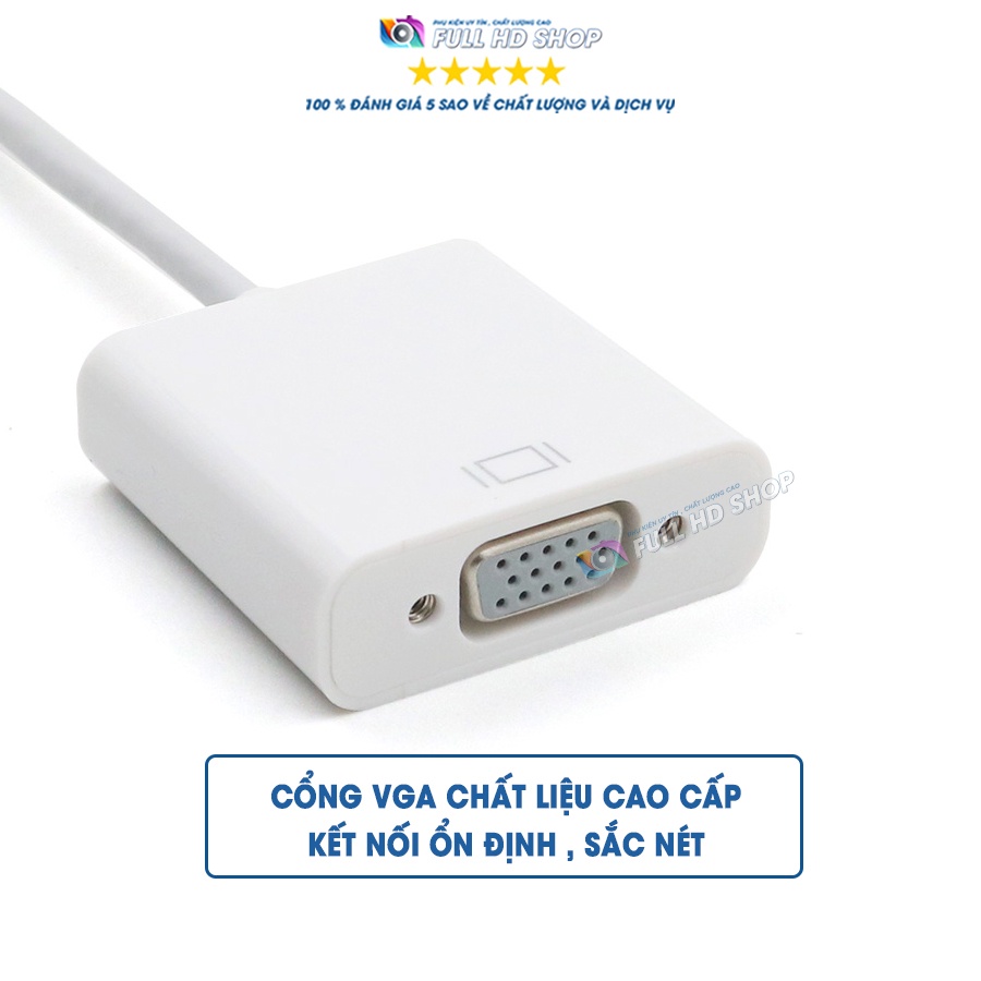 Bộ Chuyển Đổi Type C sang VGA - Truyền hình ảnh cổng Type C ra màn hình / máy chiếu cổng VGA - Full HD Shop Mã HD19