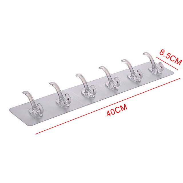 Thanh 5 Móc Dán Tường Siêu Dính Trong Suốt Treo Đồ, Quần Áo, Đồ Dùng Nhà Bếp - Siêu Dính, Siêu Chịu Lực