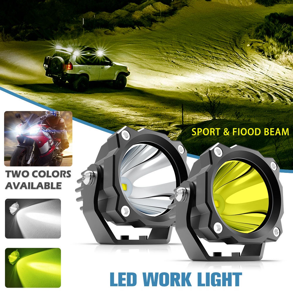 Đèn Pha Led Hình Tròn 3inch 12v Ánh Sáng Vàng Siêu Sáng Chuyên Dụng Cho Xe Hơi Địa Hình