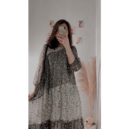 [DAQUY20]Váy Vintage hoa nhí hai lớp nhẹ nhàng tặng kèm quà🌸FREESHIP🌸Váy Vintage hoa nhí hai lớp phong cách Hàn Quốc hot | BigBuy360 - bigbuy360.vn