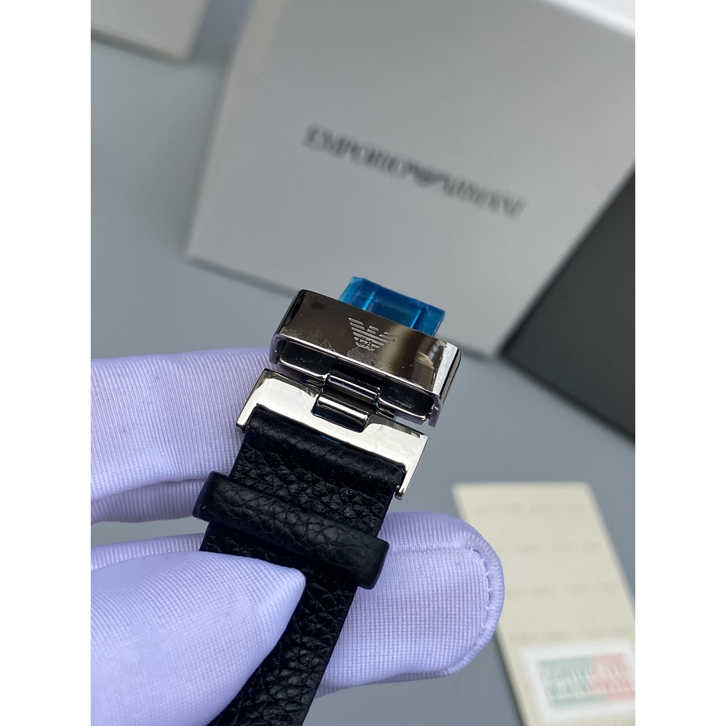 Đồng hồ Nam thời trang Armani dáng tank, dây da cao cấp