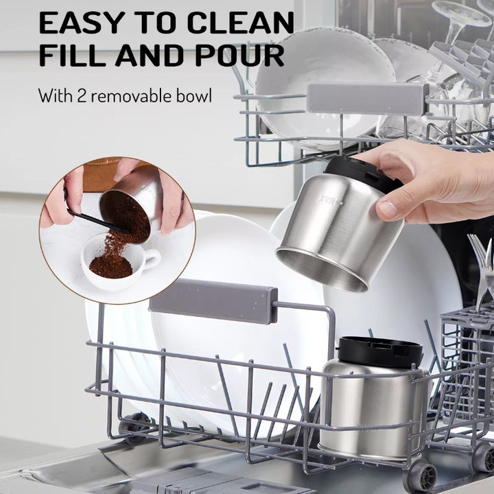 Máy xay hạt cà phê kiêm tạo bọt sữa 2 trong 1 Shardor SP-7433 có vỏ bằng hợp kim inox 304 cao cấp
