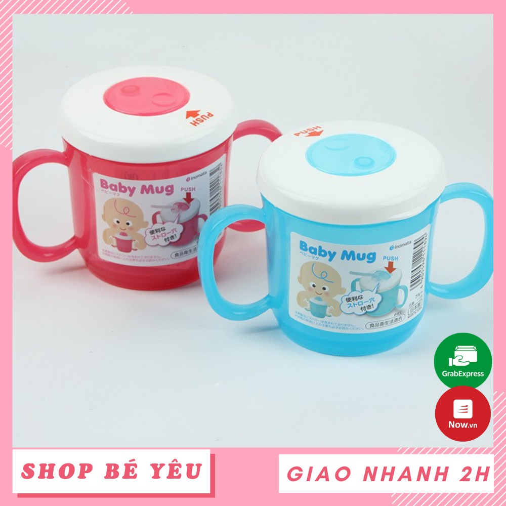 Cốc tập uống cho bé  𝑭𝒓𝒆𝒆𝒔𝒉𝒊𝒑  Cốc tập uống có tay cầm và lỗ cắm ống hút Baby Mug nội địa Nhật Bản