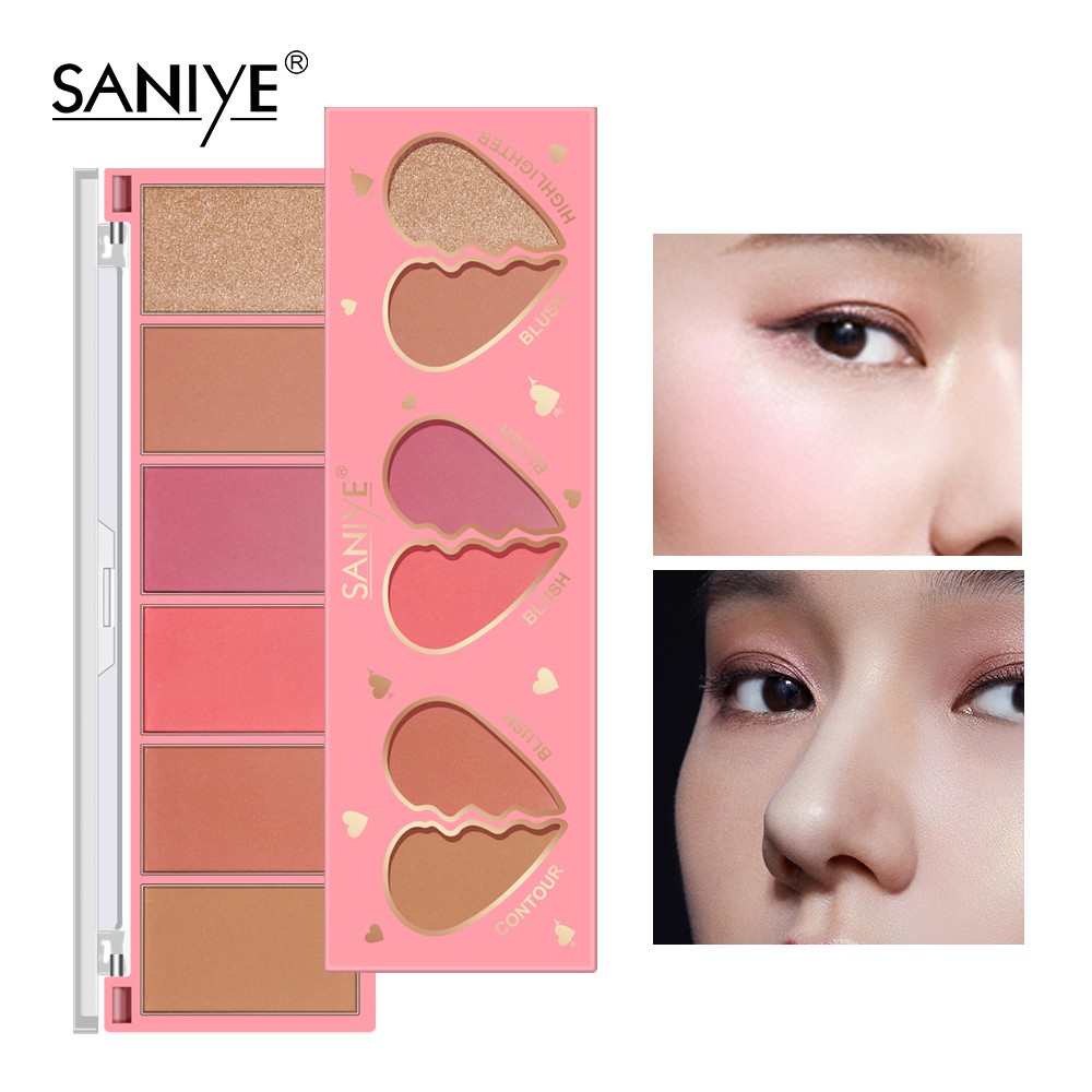 Bảng Phấn Trang Điểm SANIYE E0332 3 Trong 1 Gồm Phấn Má Hồng + Tạo Khối + Bắt Sáng 15g | BigBuy360 - bigbuy360.vn