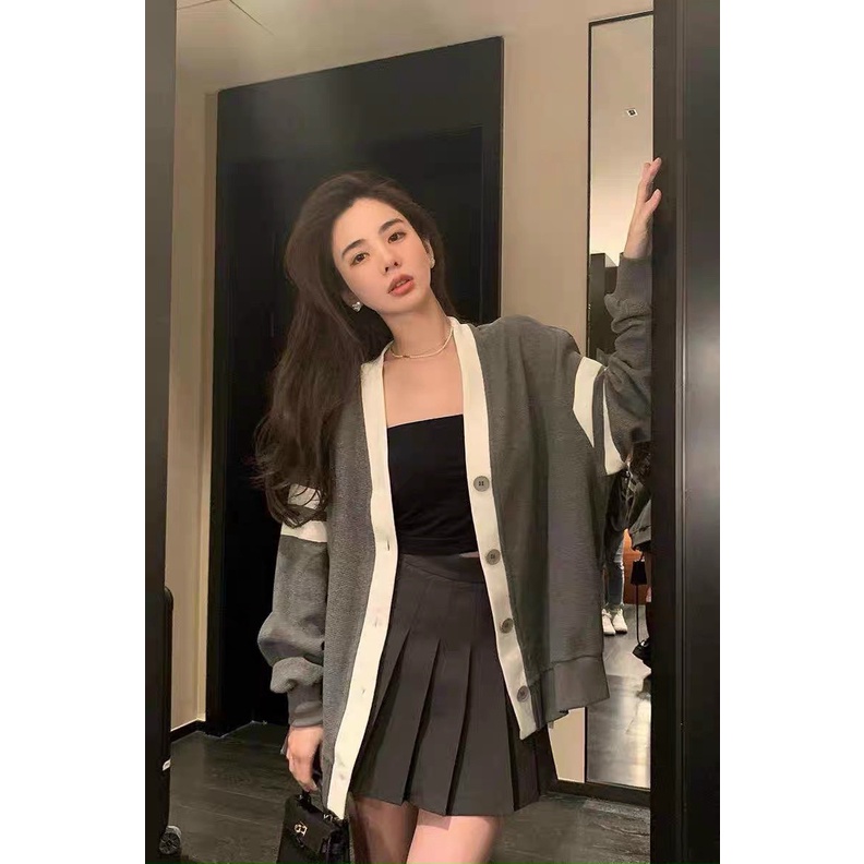 Áo Khoác Cardigan Sọc Tay Chất Len Dáng Dài Nam Nữ Unisex Phong Cách Ulzzang - Áo Khoác Ngoài cdg Vintage Chất Đẹp