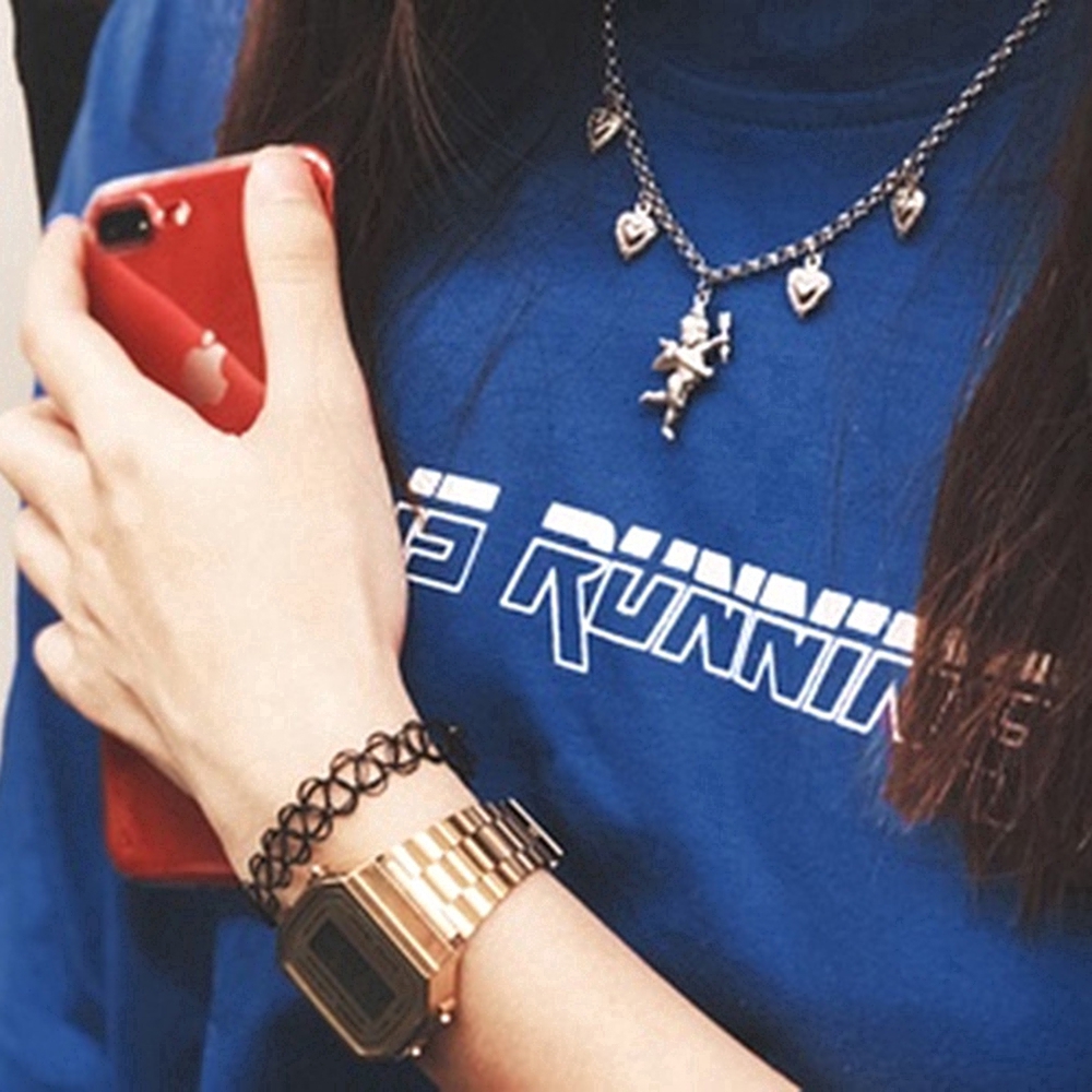 Dây chuyền choker phối hình trái tim và thần tình yêu