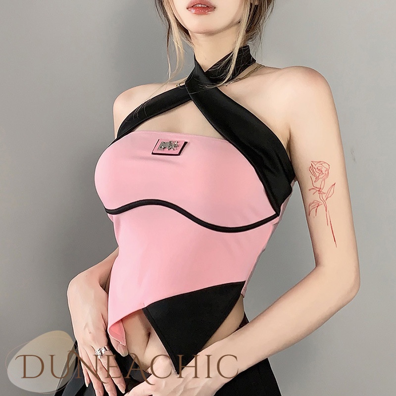 DUNEA Áo kiểu hở lưng quyến rũ thời trang dành cho nữ