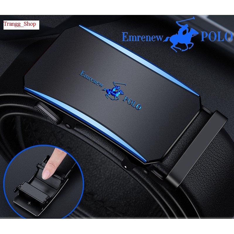Thắt Lưng Nam Da Bò Cao Cấp Emrenew Polo 2 Lớp Full hộp Đựng