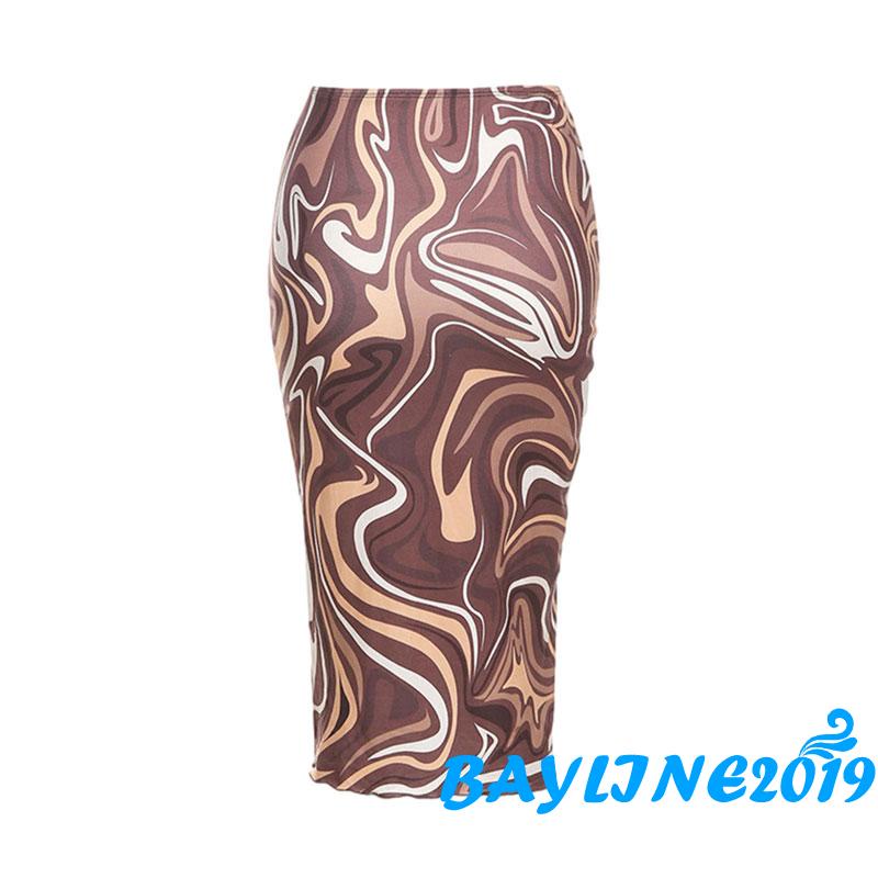 Chân váy lửng họa tiết nhuộm màu thời trang cho nữ