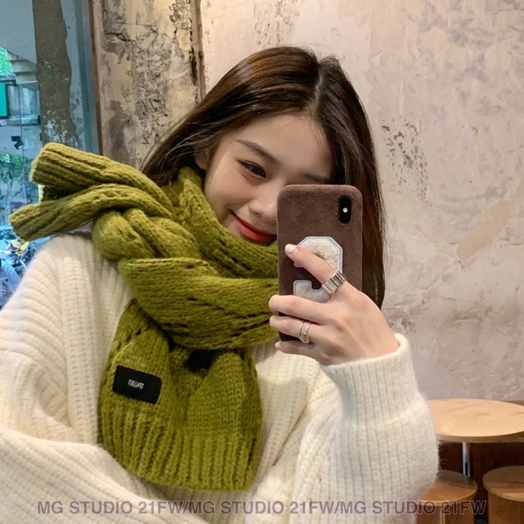 Khăn choàng vải mohair MG STUDIO bản rộng 6 màu xinh xắn tùy chọn