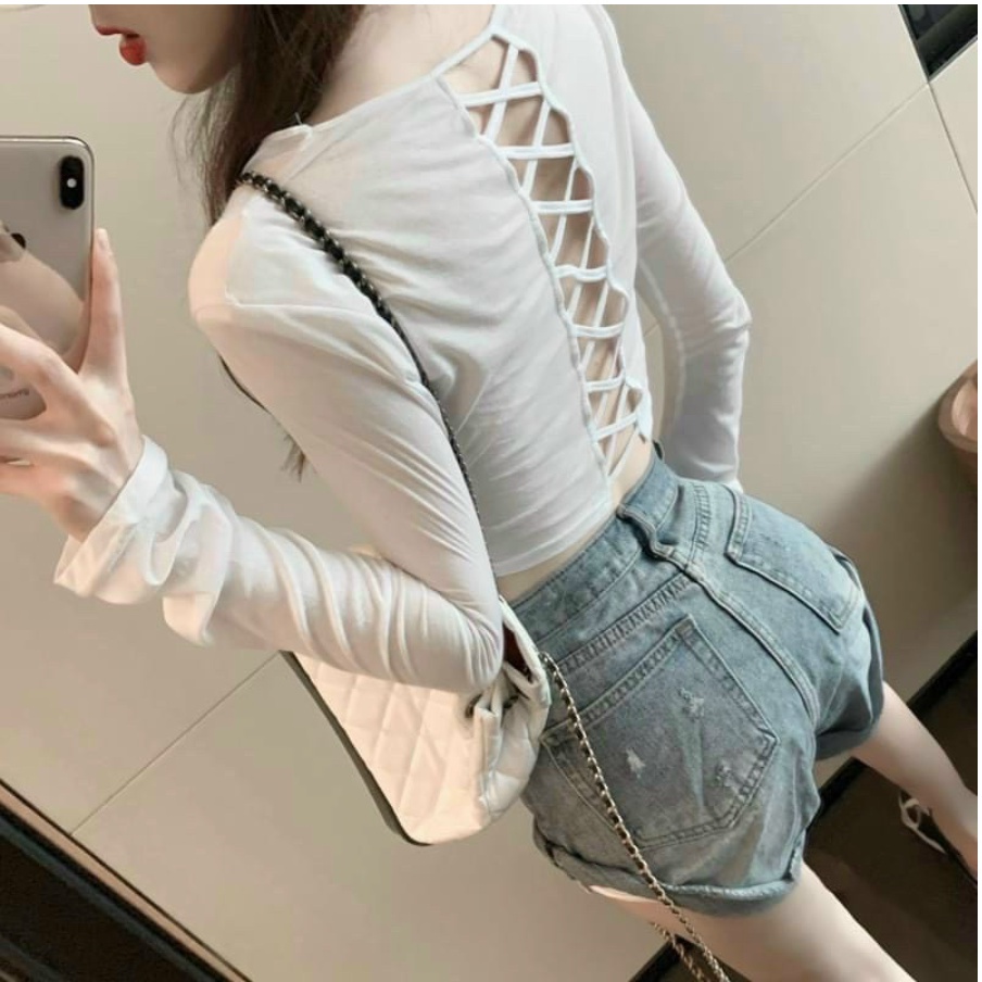 Áo nữ Croptop Tay Dài Đan Chéo Lưng Có Mút Ngực | áo dây cột nữ 🔥By steven.factory | BigBuy360 - bigbuy360.vn