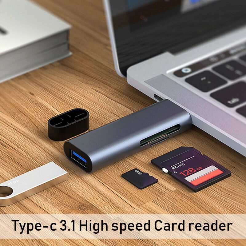 USB 3.0 Type-C 3.1 TF SD Card Reader OTG Hub Adapter for Macbook