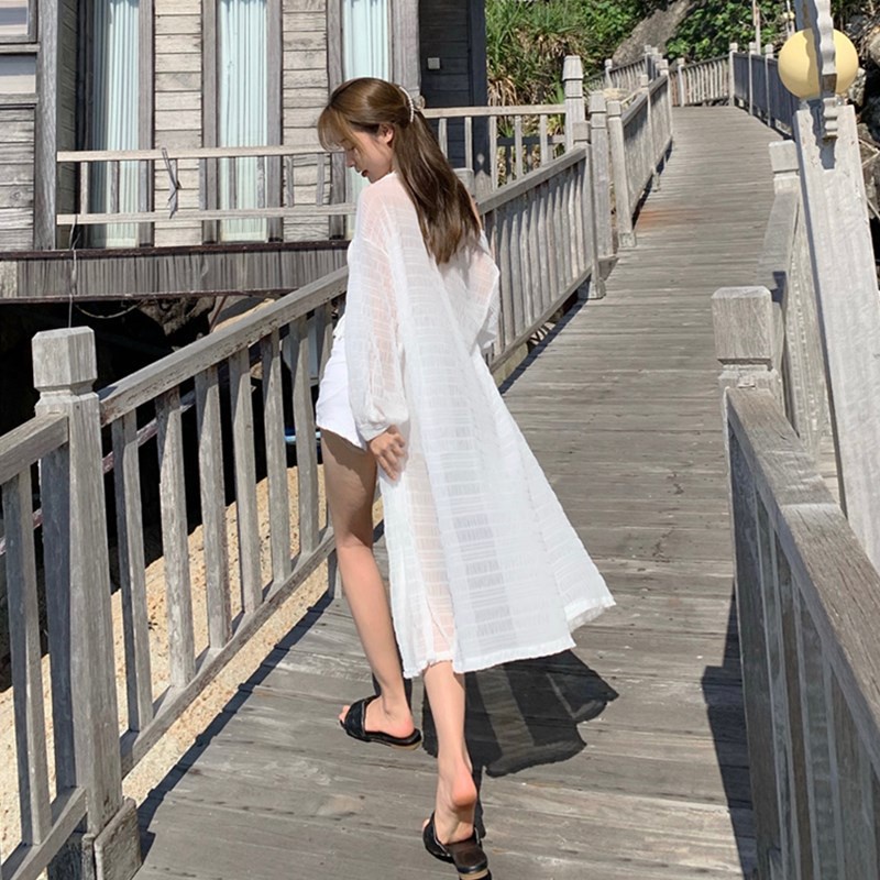 Áo Khoác Cardigan Mỏng Tay Dài Chống Nắng Thời Trang Đi Biển Cho Nữ | BigBuy360 - bigbuy360.vn