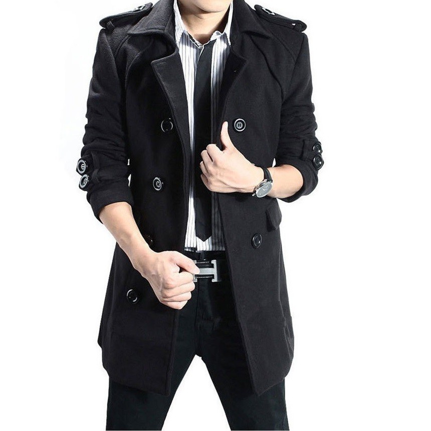 Áo dạ nam dáng dài có đai | BigBuy360 - bigbuy360.vn