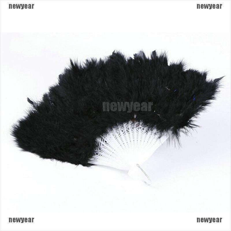 [new] 9 Colors New Costume Wedding Showgirl Dance Folding Hand Feather Fan Fancy [year]