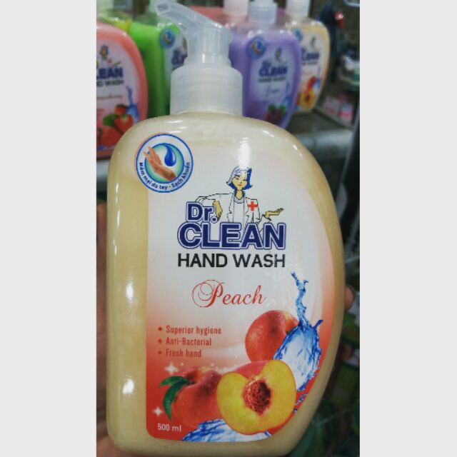 Nước rửa tay Dr. Clean hương Đào chai 500ml