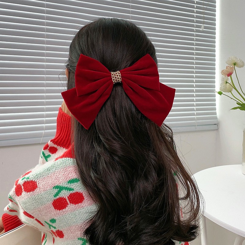 MOCHASHUKẹp tóc Mochashu hình nơ bằng nhung phong cách Hàn Quốc thời trang cho nữ