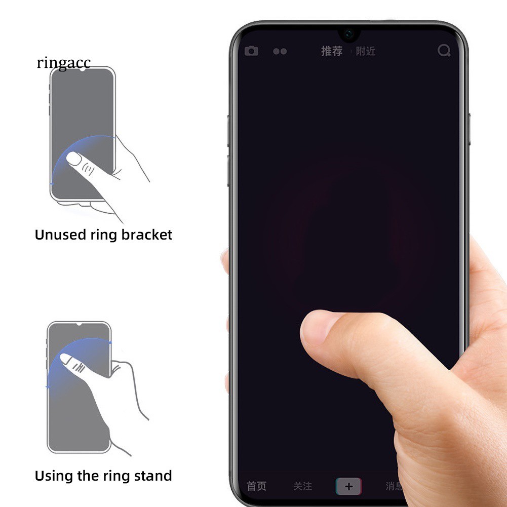 Giá đỡ điện thoại dạng nhẫn đeo ngón tay xoay 360 độ tiện dụng tùy chọn màu sắc