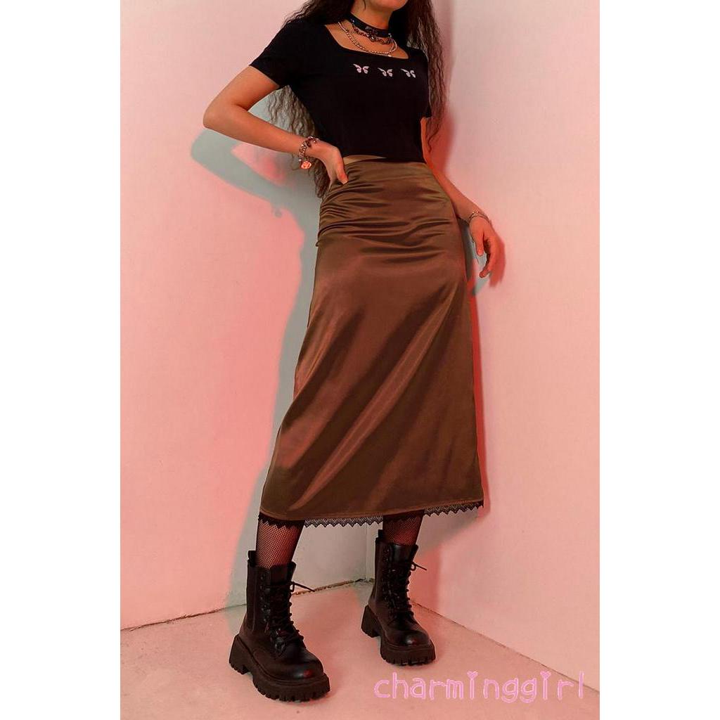 Chân Váy Dài Chữ A Họa Tiết Ca Rô Nữ Tính