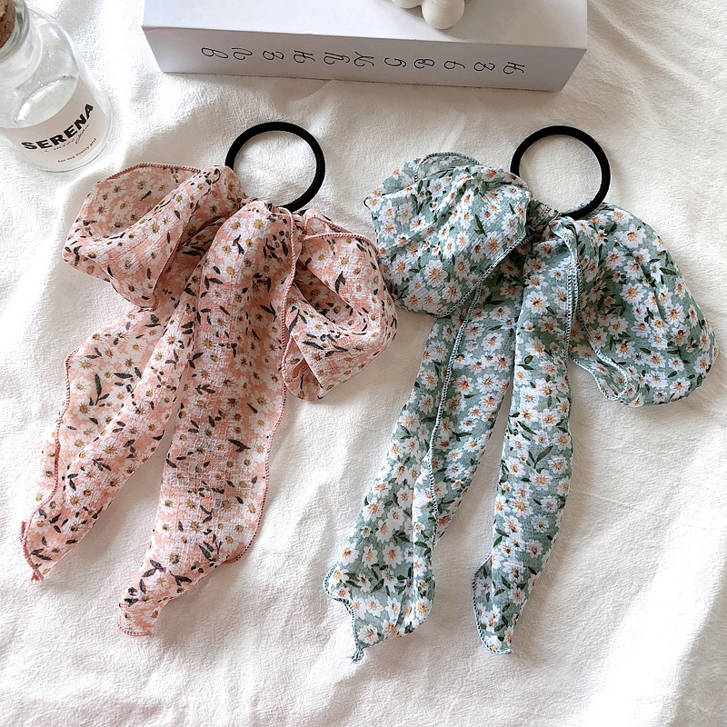 Dây buộc tóc vải hoa có tính co giãn dễ thương xinh xắn