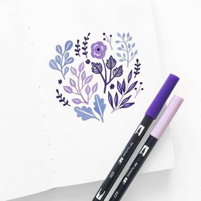 Bút Tombow Dual Brush 96 màu - Tông hồng tím