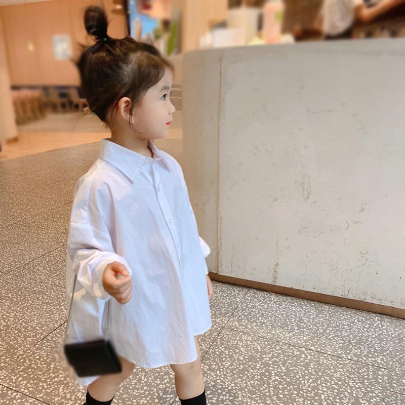 Set Áo Sơ Mi Trắng Dáng Dài + Áo Không Tay Phong Cách Hàn Quốc Cho Bé Gái