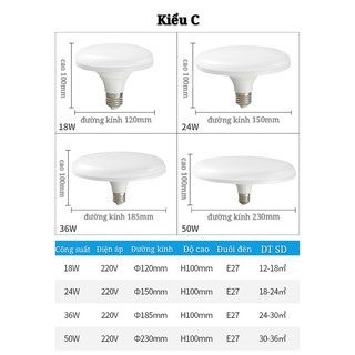 Bóng Đèn LED UFO 50W Cao Cấp – Ánh Sáng Trắng 6500K Siêu Sáng Tiết Kiệm Điện