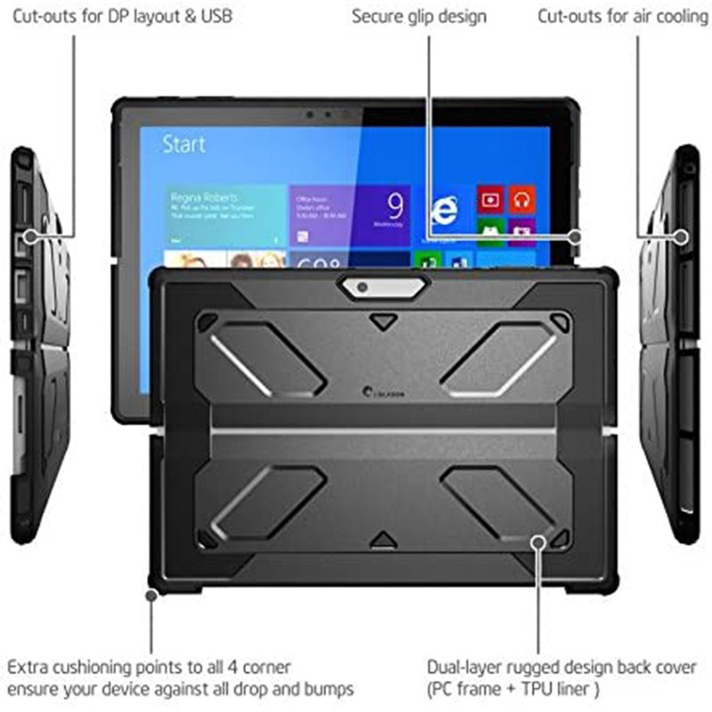 Vỏ Bảo Vệ Supcase Hộp Giáp Hai Lớp Với Giá Đỡ Bút Cho Surface Pro 7 (2019)/Pro 6 (2018)/Pro 5/Pro 4