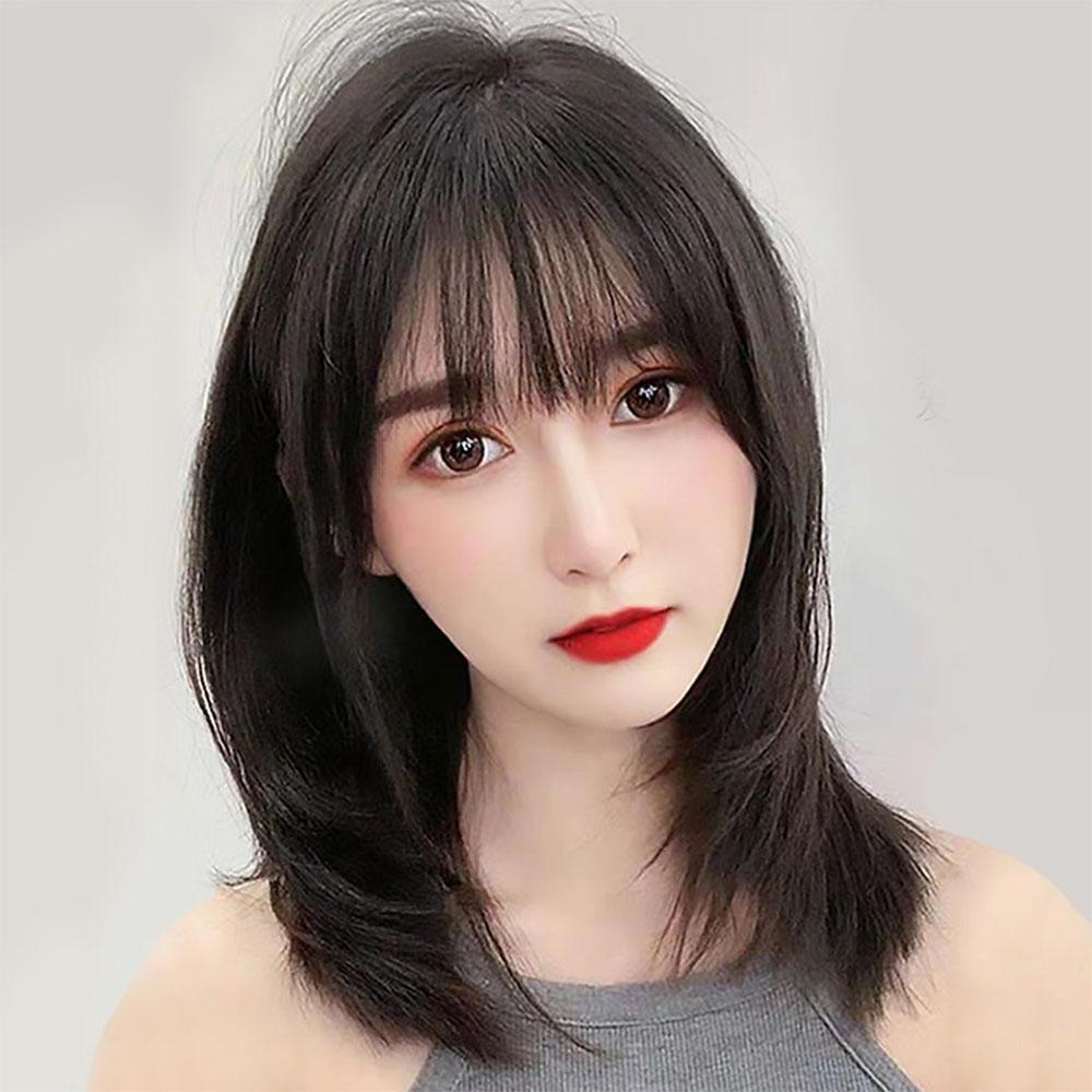 Bộ Tóc Giả Ngắn Thẳng Tự Nhiên Cách Nhiệt Thời Trang Cho Nữ