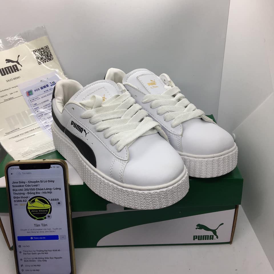 [Hot trend-Freeship] Giày thể thao Puma trắng kẻ đen cao cấp Jinx Store | BigBuy360 - bigbuy360.vn
