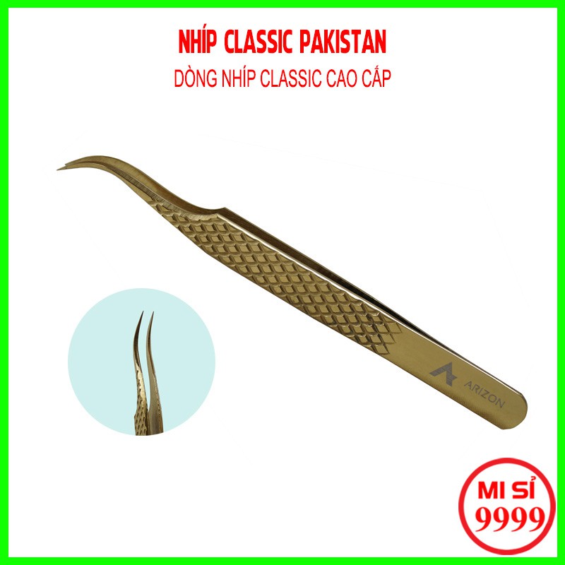 Nhíp nối mi classic vàng pakistan cao cấp dành cho thợ nối mi chuyên nghiệp, làm từ thép không gỉ (mũi dài)