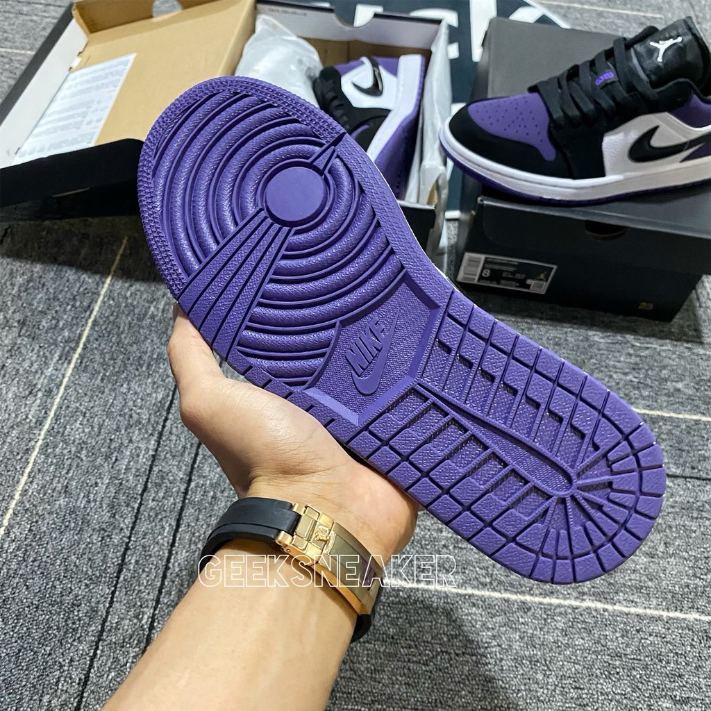 [GeekSneaker] Giày JD1 Low “Court Purple” • Sneaker Cổ Thấp • MCK • Tím Đen Trắng