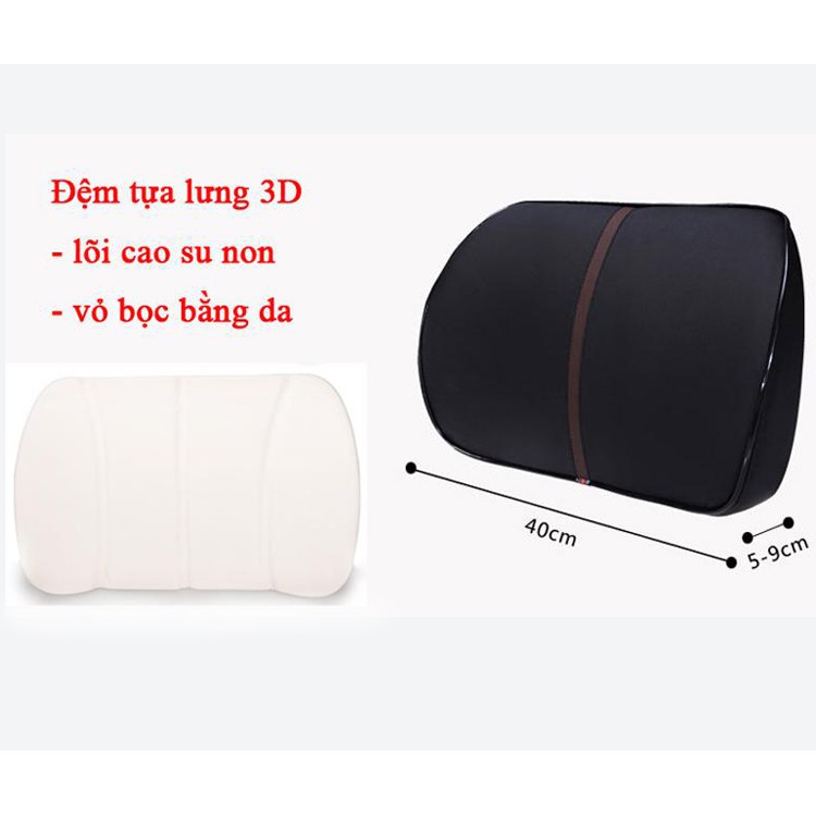 Gối Tựa Kê Lưng Cao Su Non 3D Cao Cấp Bọc Da PU