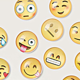 Cabochon magnets decorated with Emoji
