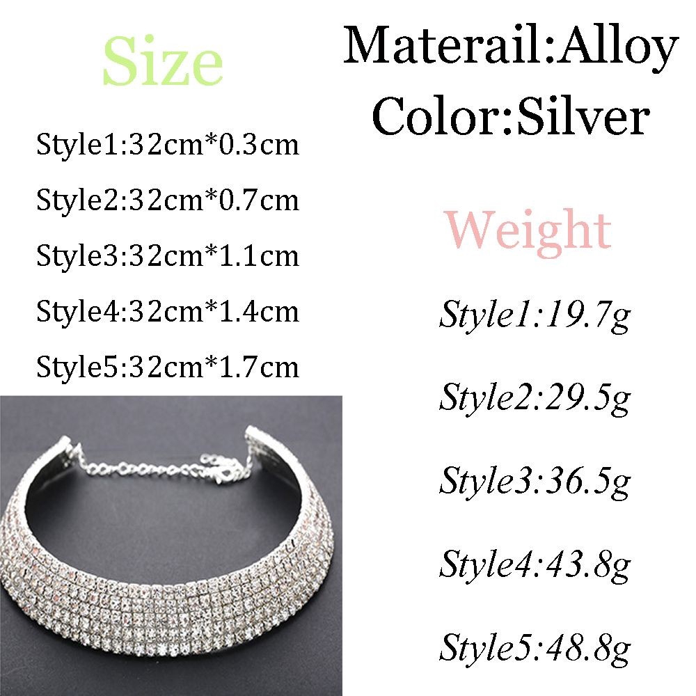 Vòng cổ hợp kim dạng khoen tròn khảm đá lấp lánh sành điệu cho nữ | BigBuy360 - bigbuy360.vn