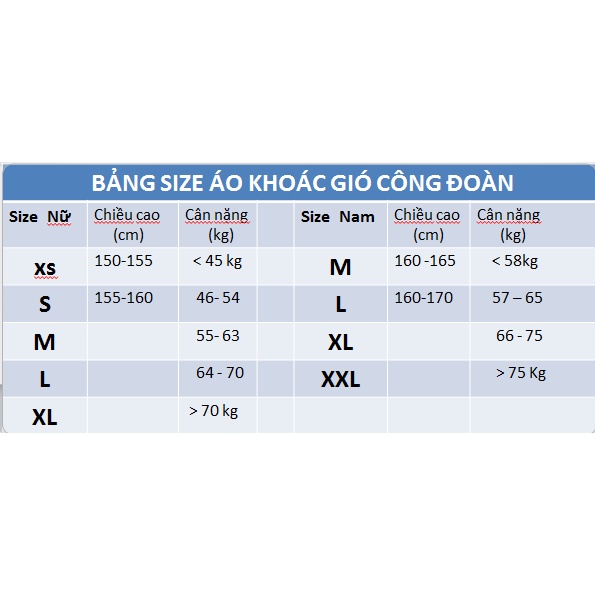 Áo khoác gió Công Đoàn Việt Nam