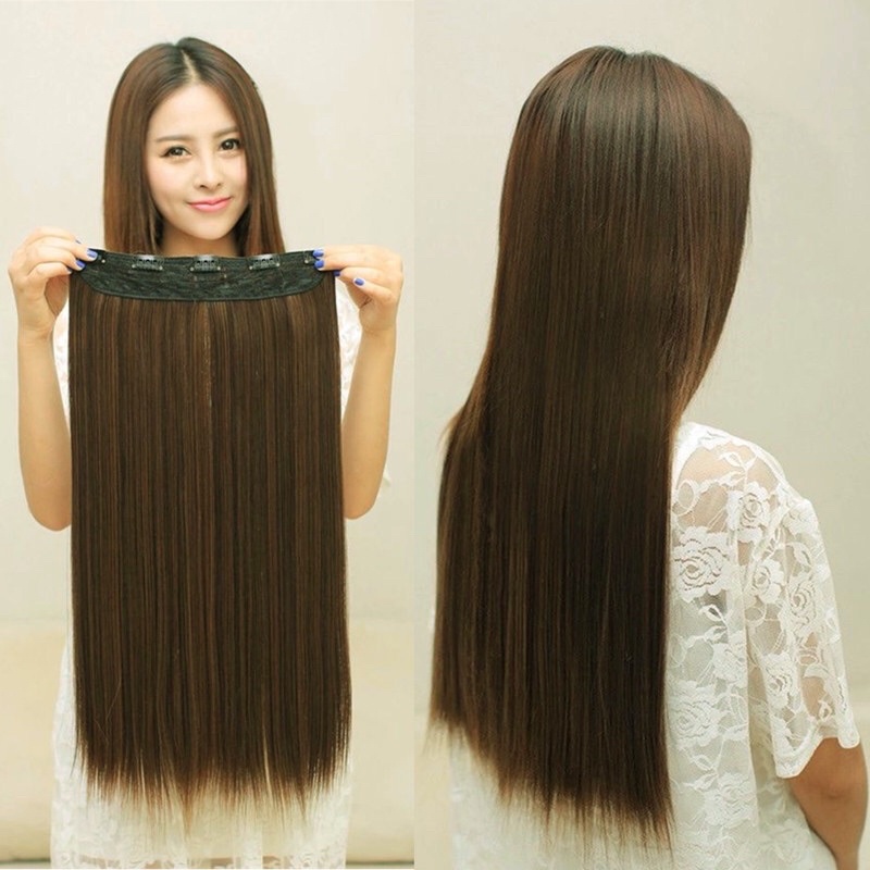 Tóc giả dài thẳng nữa đầu có kẹp