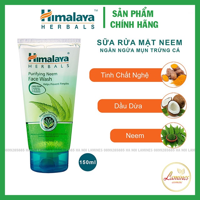 Sữa Rửa Mặt Gel Himalaya Neem Giảm Mụn Mờ Thâm Và Sạch Dầu Thừa | Himalaya Purifying Neem Face Wash 150ml