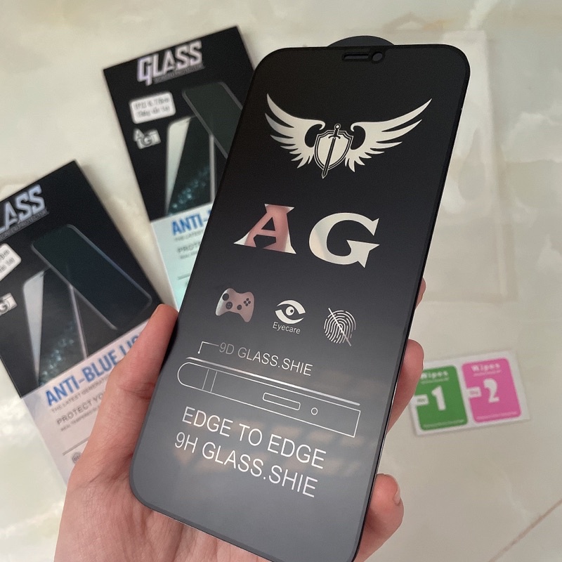 Kính Cường Lực Nhám Chống Vân Tay Cho iPhone 6/6Plus/7Plus/8Plus/X/Xs/Xr/XsMax/11/11PM/12/12Pro/12PM/13/13PM/14/14PM