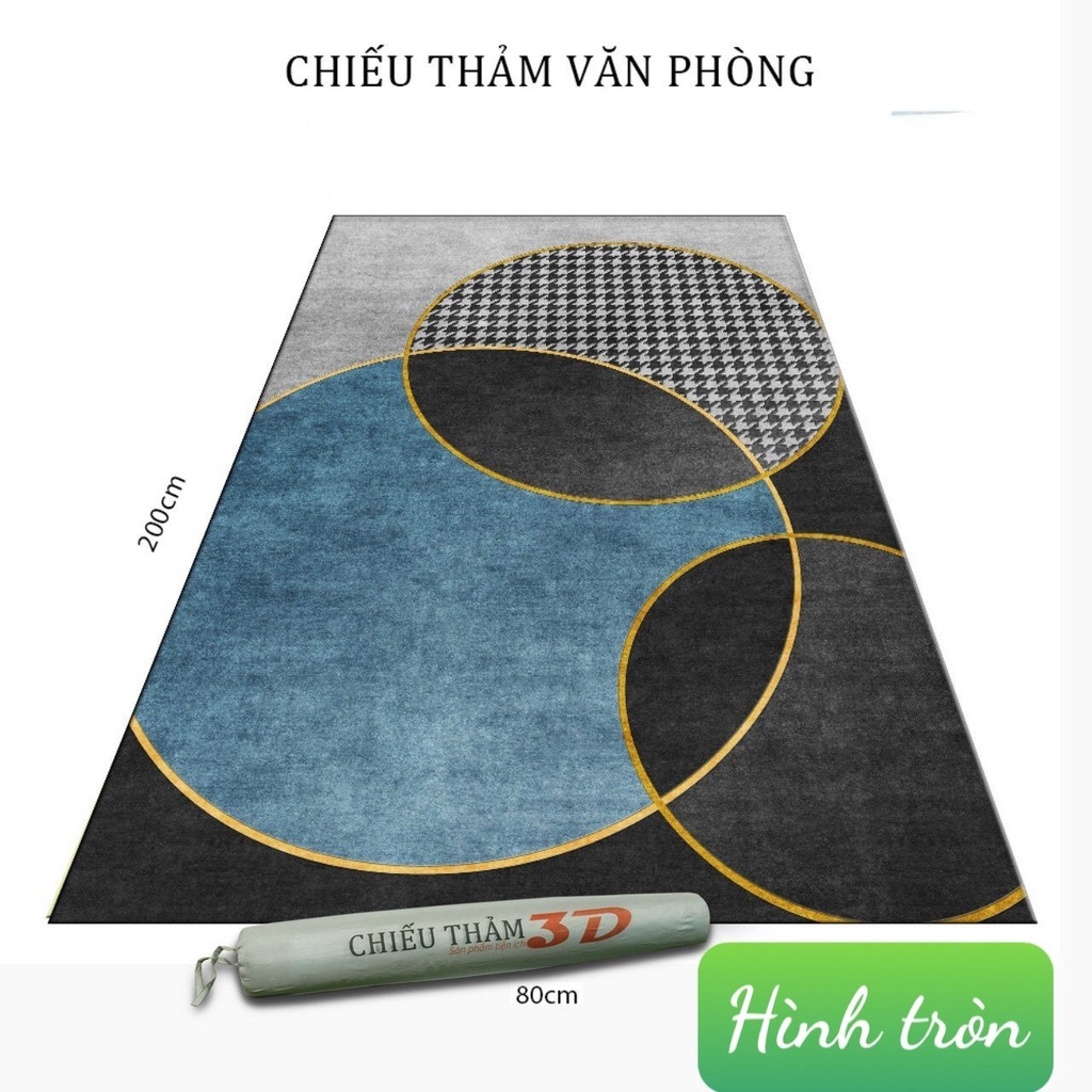 Thảm văn phòng,Chiếu văn phòng,kích thước 80x200cm,có 17 mẫu lựa chọn/mẫu hình tròn xanh