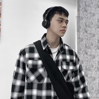 Áo Sơ Mi Flannel Màu Trắng Sọc Đen