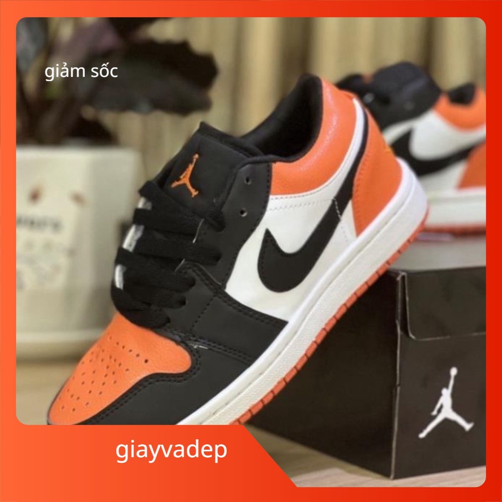 giayvadep[Full bill +box] Giày Jordan Cổ Thấp Nam Nữ, Giày Sneaker JD1 Cam Đen Thời Trang Cao Cấp Hottrend 2022
