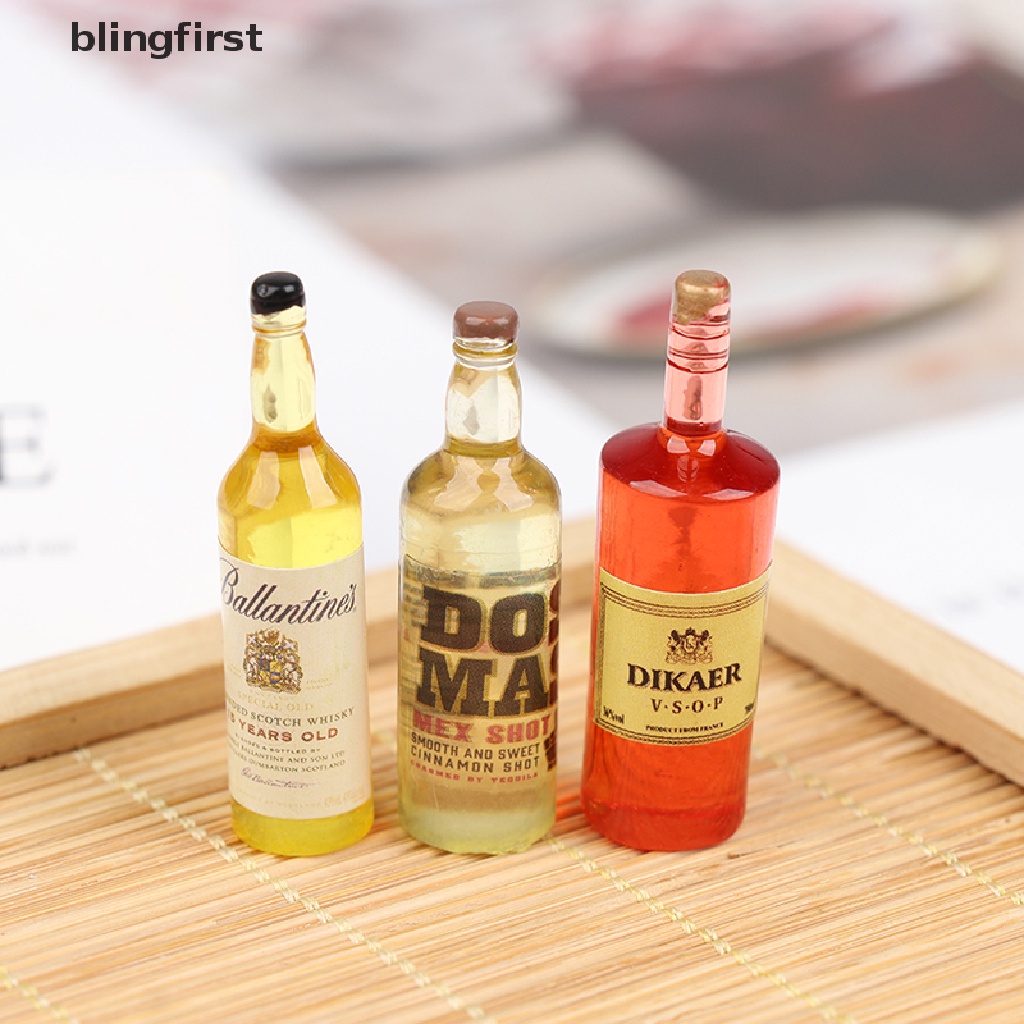 <blingfirst> 10PCS 1/12 Doll House Resin Wine Bottle Miniature Model Simulation Food Play Toy [HOT SALE]